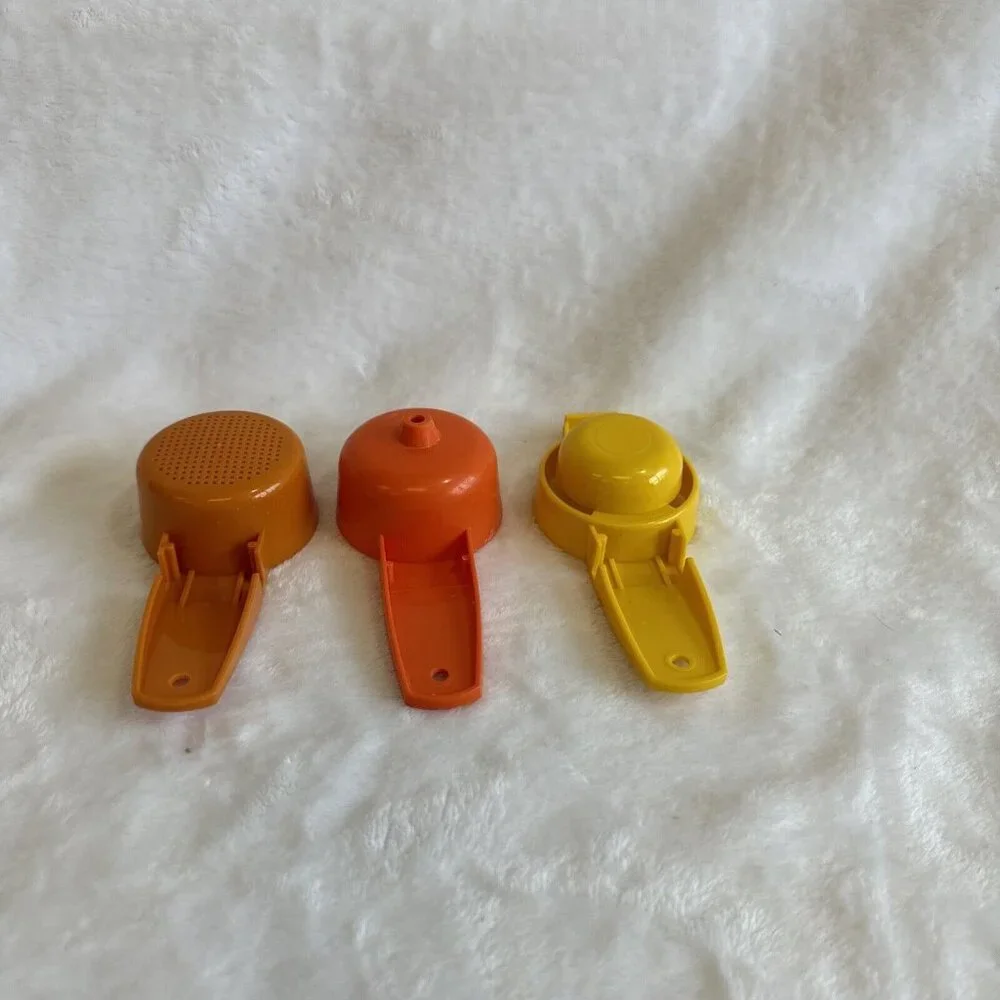 3 Vintage Tupperware Gadget LOT- Strainer Funnel Separator Gold‎ Orange Yellow